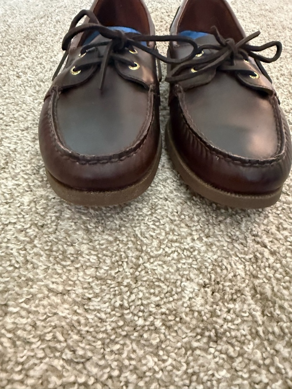 Sperry Dark Brown Leather Lace-Up Boat Shoes - Picture 3 of 8